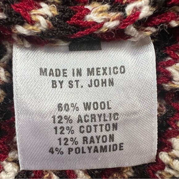 St John Sport Wool Blend Knit Multicolor Sleeveless Luxury Normcore Sweater SZ S - Picture 10 of 14